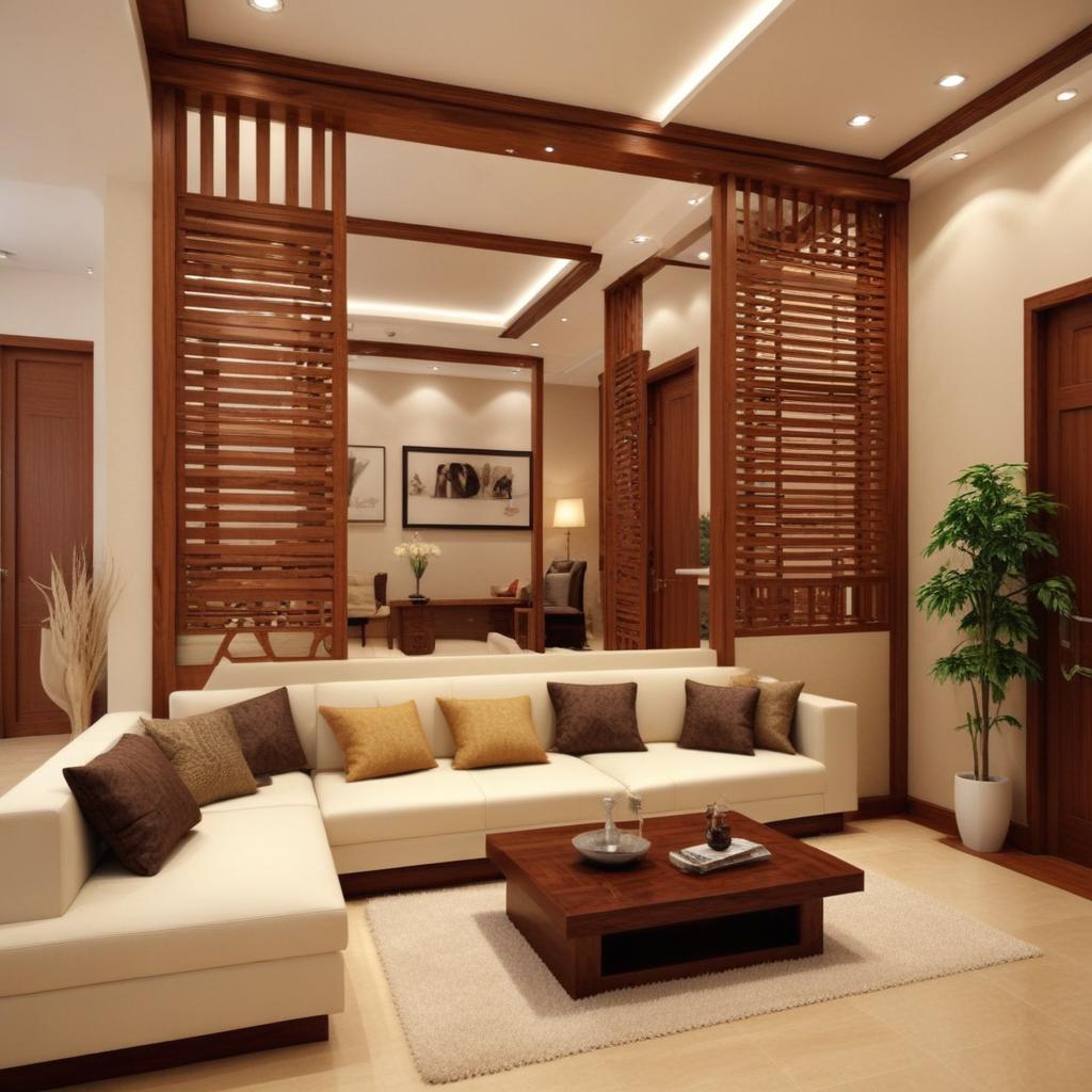 Living Room Unique Partition Design