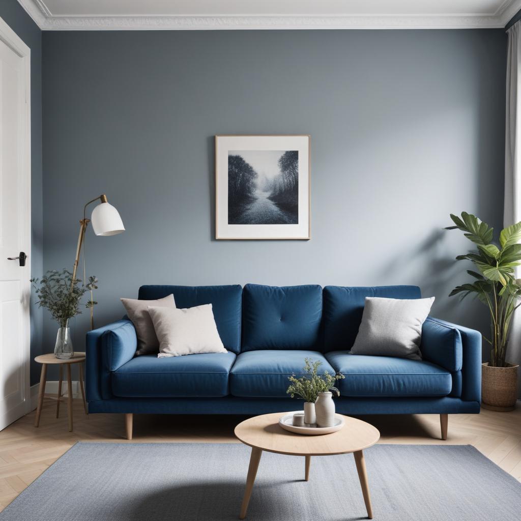 Modern Blue Sofa Living Room